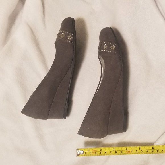 Girl Shoes Size 3M Gray Suede - Picture 3 of 4